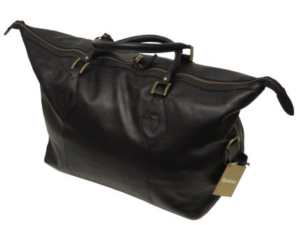 Barbour Leather Travel Explorer Bag Black | Red Rae Town & Country